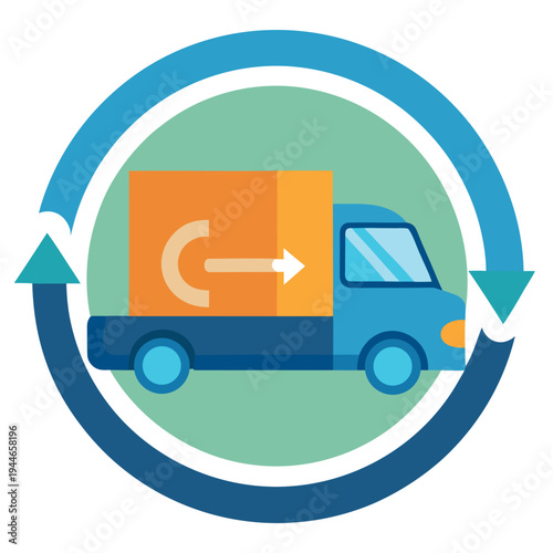 delivery truck with a package box