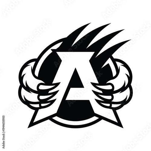 Stylized letter A logo design with claw marks and sharp edges for a powerful and aggressive appearance