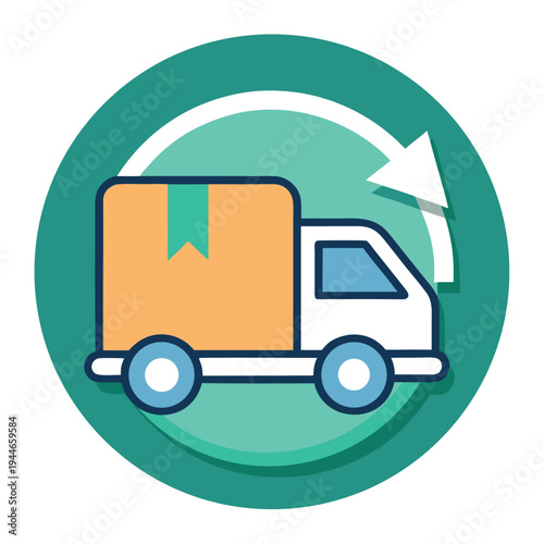 delivery truck with a package box