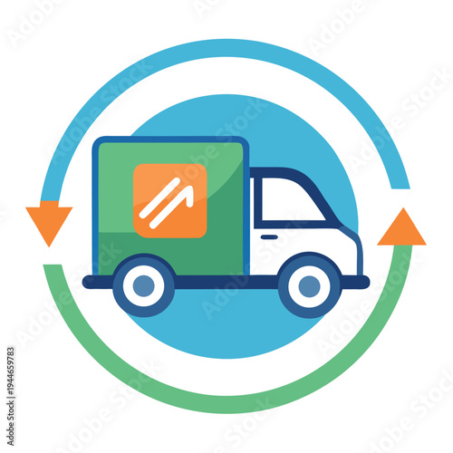 delivery truck with a package box