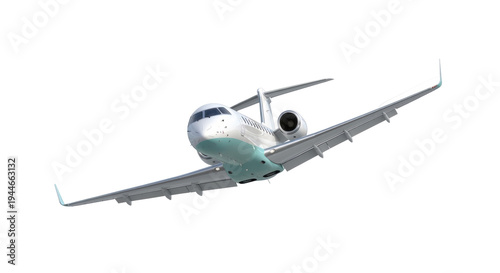 Foto Modern private jet PNG isolated on transparent background, luxury business aviat