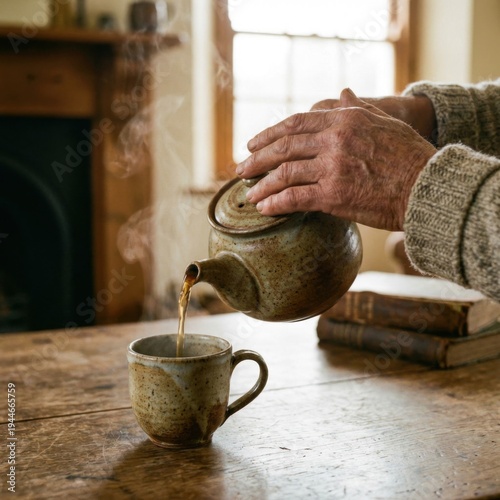 Warm Tea Served in Cozy Setting