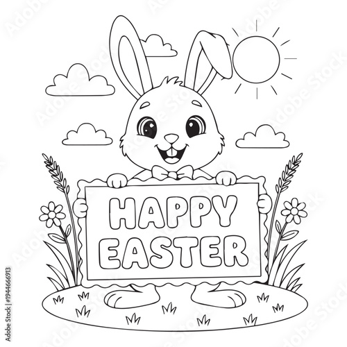activity, baby chick, basket, black and white, bold lines, bunny, cartoon, chick, children, classroom, clipart, coloring book, coloring page, craft, cute, cute animals, doodle, easter, easter bunny, e