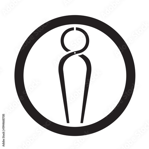 日本の伝統的な器物紋の家紋「釘抜き紋」のイラストベクターデータ