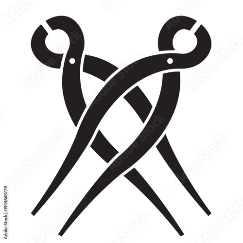 日本の伝統的な器物紋の家紋「釘抜き紋」のイラストベクターデータ