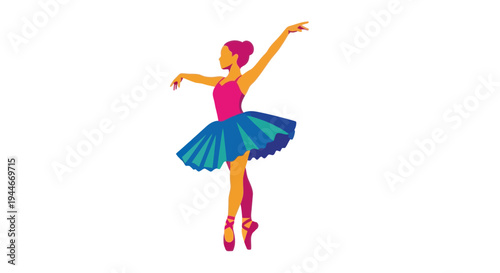 Ballerina Dancer in Tutu Performing Ballet Pose