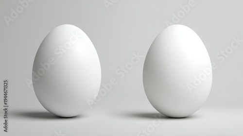 egg shadow mimicking another egg on white background template
