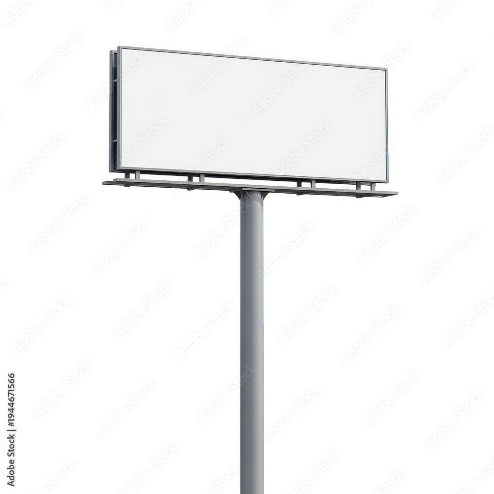 Obraz premium Modern billboard standing on a tall metal pole in an urban setting
