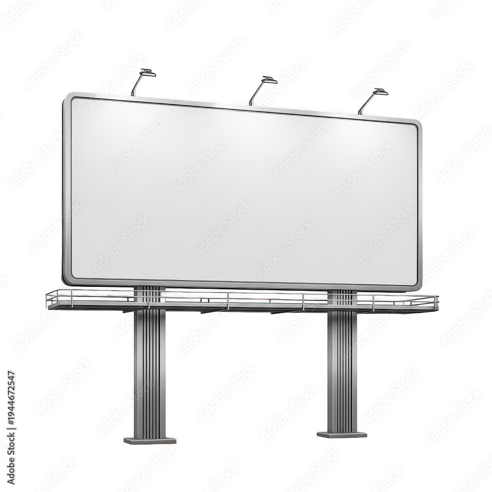 Fototapeta premium Large empty billboard standing on a metal frame structure