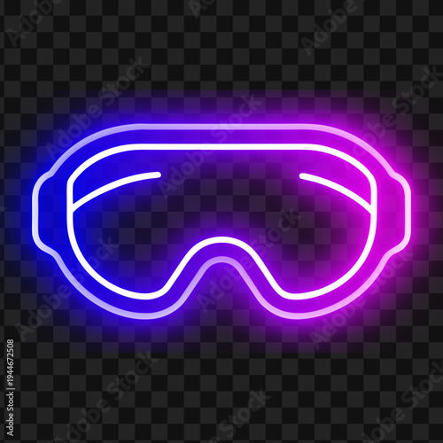 Neon Virtual Reality Headset Gaming Technology