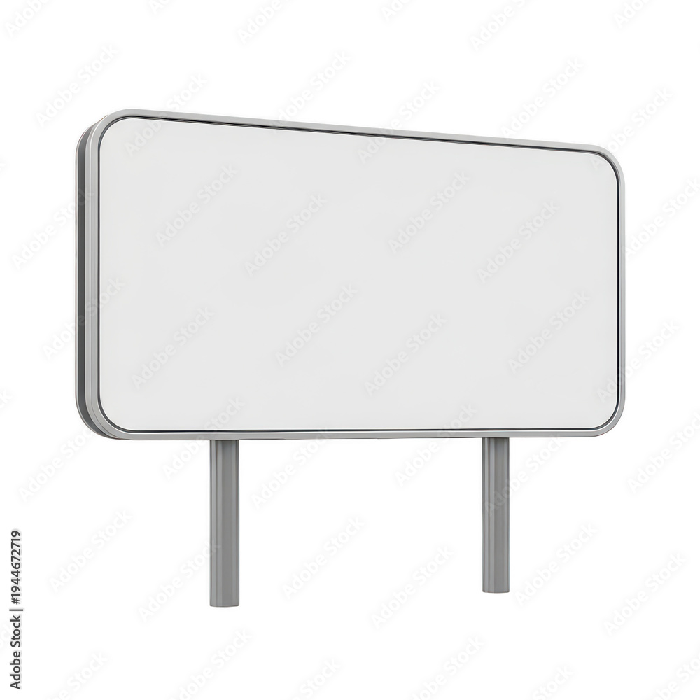 Fototapeta premium A simple roadside billboard sign on two supporting poles