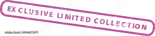 Exclusive limited collection purple stamp on with text
