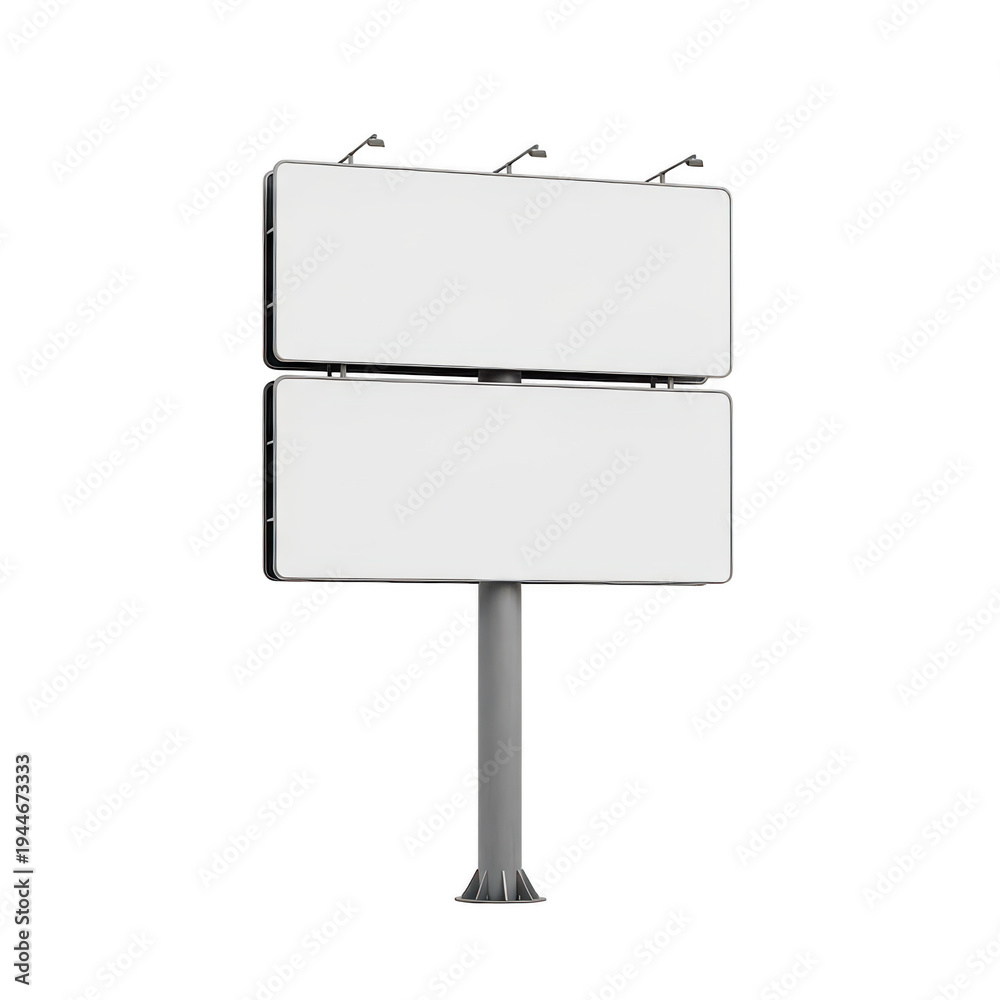 Obraz premium Modern rectangular road sign mounted on a pole