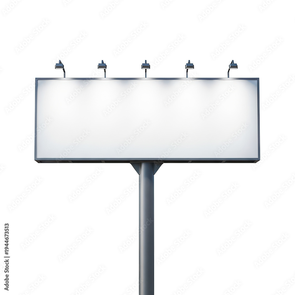 Obraz premium Empty billboard standing on a single pole in a minimalist design