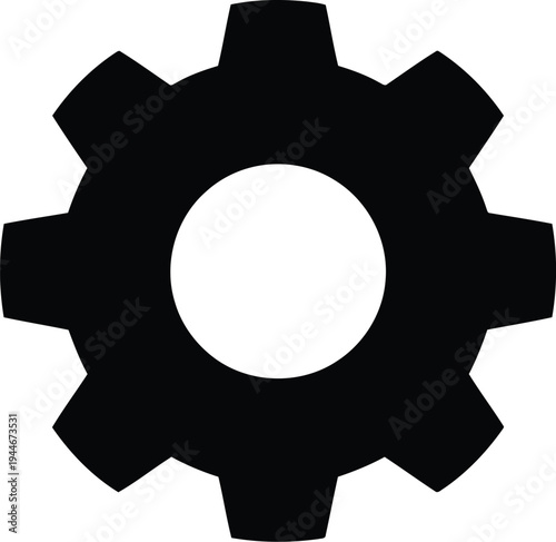 Settings Gear Icon – Configuration & Control Symbol Vector