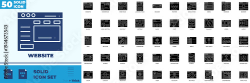 Website Solid Editable Icons set