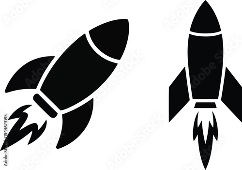 Rocket Vector Illustration Icon – Space Launch Symbol Vector