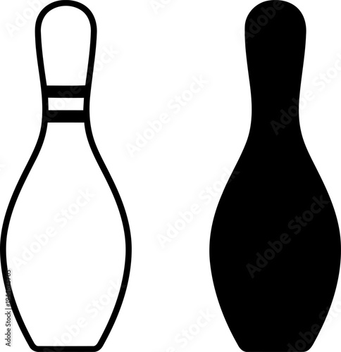 Bowling Pin Icons Vector