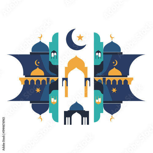 Islamic architecture graphic design element.