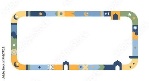 Colorful abstract frame with decorative elements.