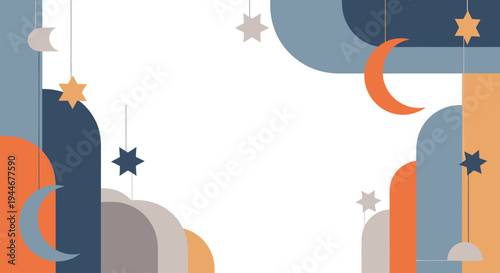a colorful abstract illustration of stars and clouds.