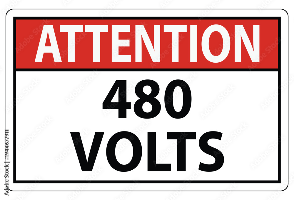 Fototapeta premium Safety Sign Indicating High Voltage Level with Warning Message