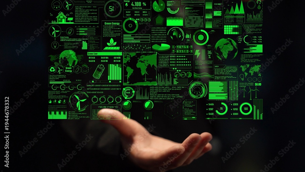 Fototapeta premium Sustainable business practices, green innovation, eco-friendly solutions, climate action, and long-term sustainability strategies supporting environmental goals and corporate responsibility. Thunk