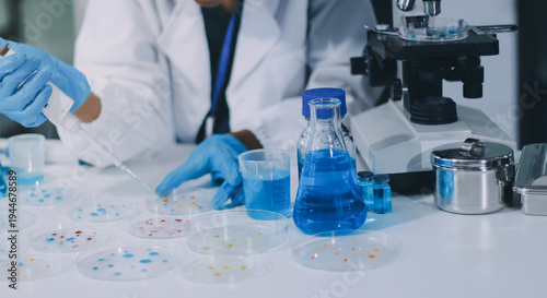 Researchers working in the clinical laboratory