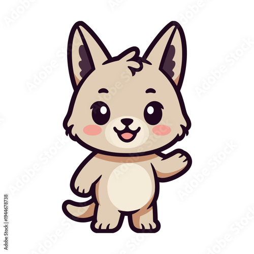 Cute cartoon tan rabbit character vector