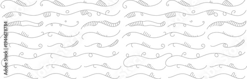 A Black and White Illustration Featuring Decorative Swirls and Flourishes with Intricate Designs