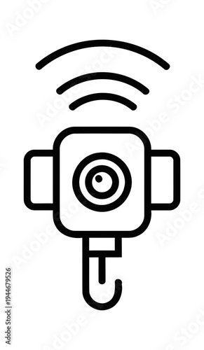 Illustration of Security camera with Wi Fi signal