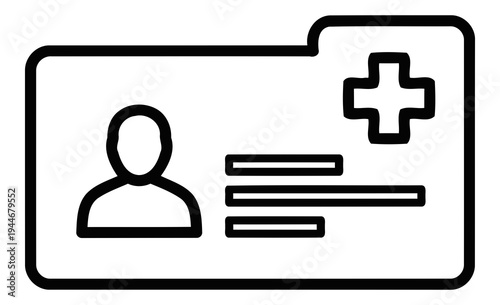 Illustration of Medical ID card icon