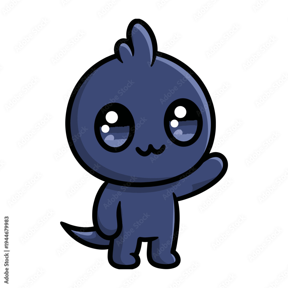 Obraz premium Vector blue cartoon monster character