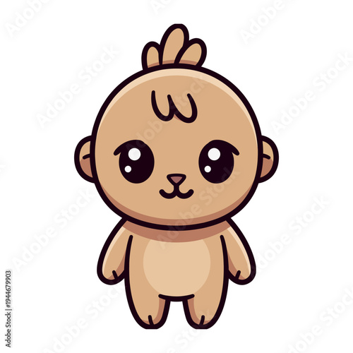 Cute cartoon lion character vector