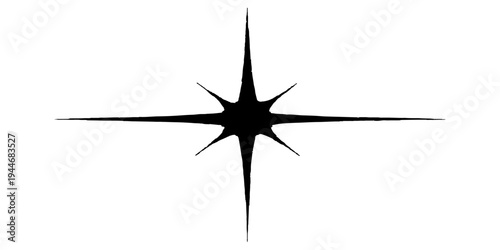 Isolated vector illustration of a black and red star with a rose symbol guiding renewable energy direction toward a blue sky windmill turbine