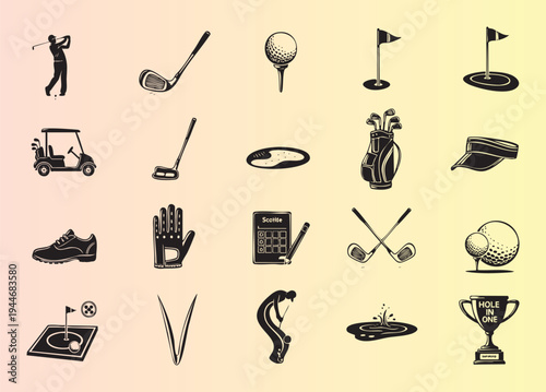 Golfthemediconsandsymbolscollectionforsportsdesigns