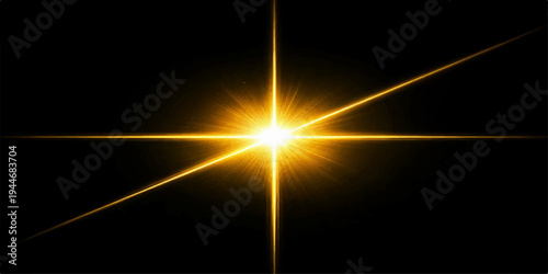 Abstract star background featuring a bright solar flare and glowing energy burst with motion rays across a dark night space design