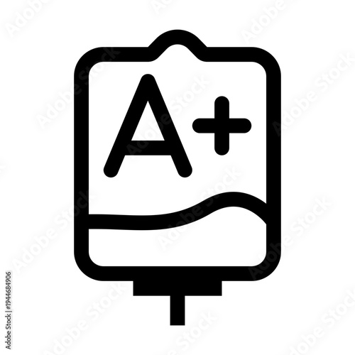 Essential intravenous solution bag icon for medical transfusions and healthcare procedures, symbolizing blood group classification crucial for emergency and routine medical interventions