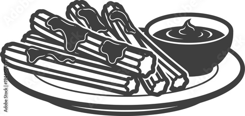 Cinco de mayo food illustration featuring tacos and salsa