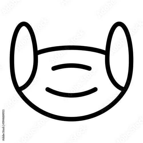 Outline illustration of a protective face mask, symbolizing public health and safety, and reflecting the concept of protecting oneself and others in community settings