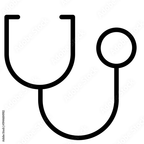 Medical stethoscope icon for healthcare and medical professions, symbolizing diagnosis and patient care