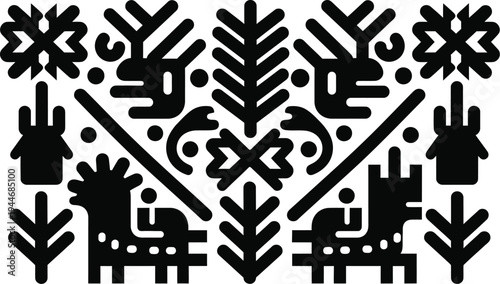 Cinco de mayo celebrations and mexican folk art patterns