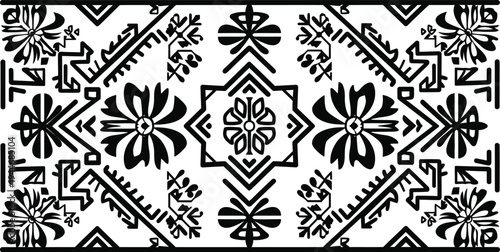 Cinco de mayo mexican holiday pattern design with floral and geometric shapes