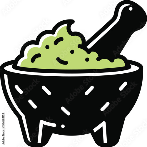 Cinco de mayo guacamole recipe with mortar and pestle