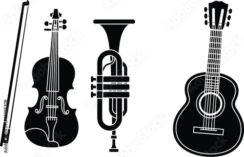 Cinco de mayo music instruments violin clarinet guitar fiesta