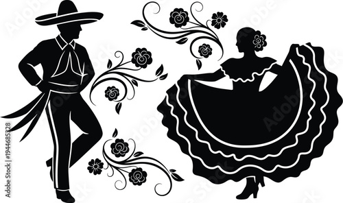 Cinco de mayo celebration with traditional mexican dance and music