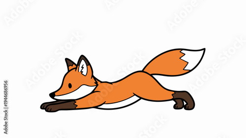 Cartoon Fox Illustration - Playful Wildlife Art for Children and Animal Lovers.