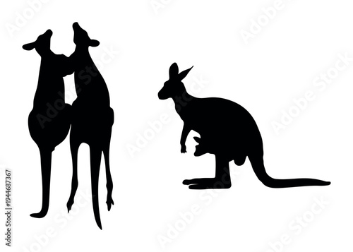 kangaroo silhouette vector illustration. kangaroo silhouette vector. silhouette of a kangaroo