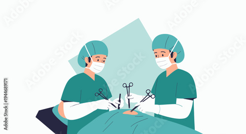 Surgeons Performing Surgery in Operating Room, Medical Team, Healthcare Concept