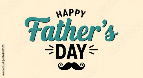Happy fathers day celebration greeting card with mustache design